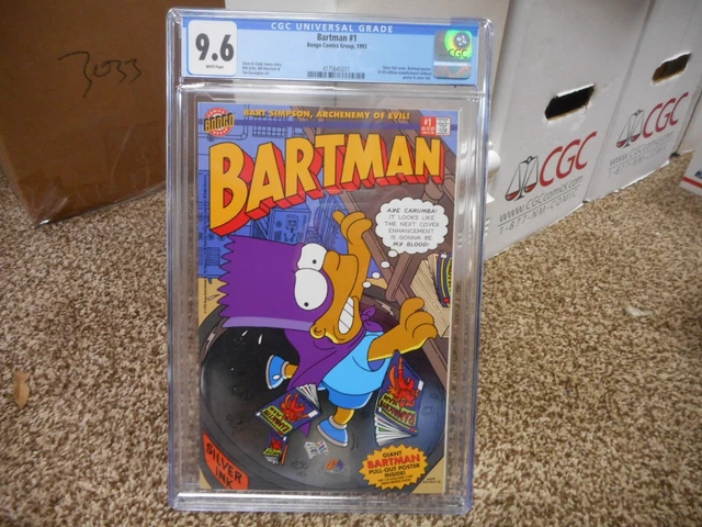 Bartman 1 cgc 9.6 Bongo 1993 Bart Simpson as a Superhero Radioactive Man WP NM