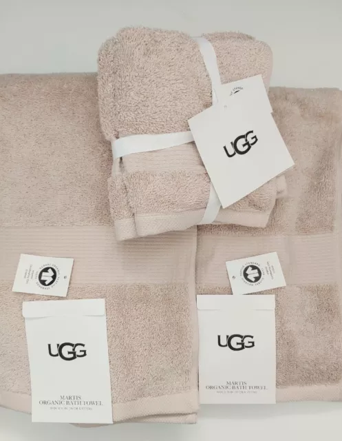 UGG Martis Organic Bath Towel NWT Pearl Blue