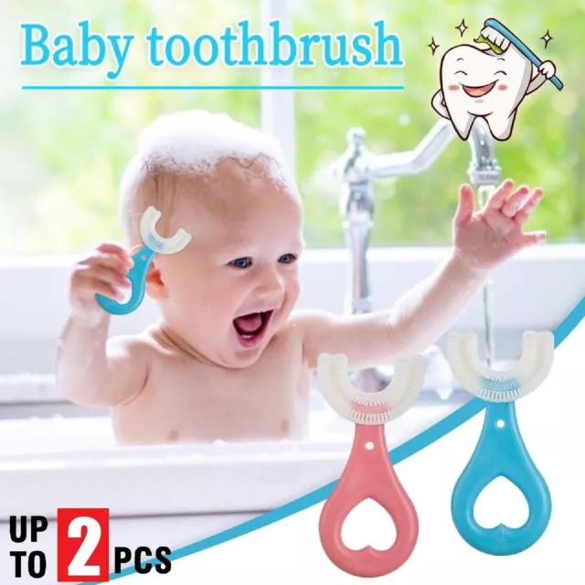 Kids Children Toothbrush U-shaped Silicone Brush 360 Thorough Teeth Cleaning