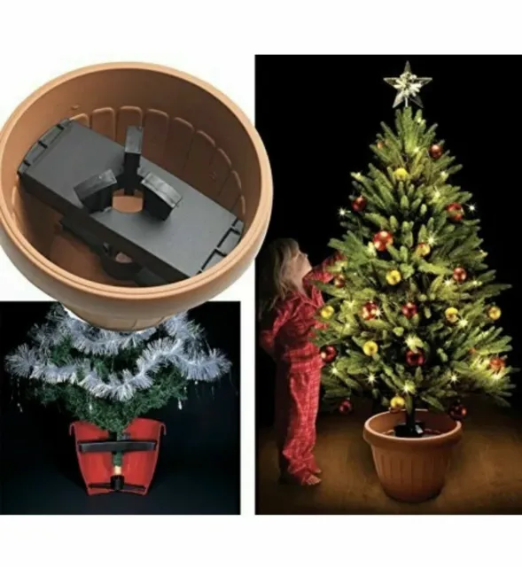 Pratico kit per allestire gli alberi di Natale con Vaso Terra Diametro 30 cm