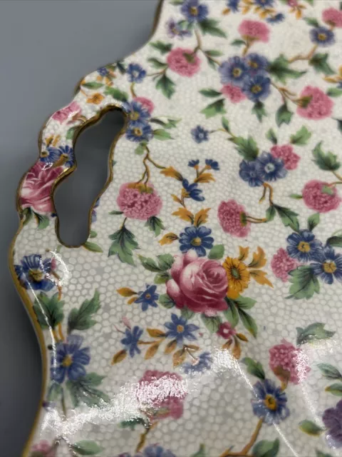 Vintage Royal Winton Grimwades England "Old Cottage Chintz" 10x11 Floral 8
