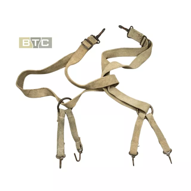 US Marine Corps WW2 Khaki M1941 Combat Suspenders - Original
