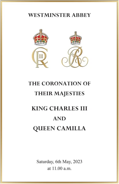 KING CHARLES III QUEEN CAMILLA Kings Coronation Official Order of ...