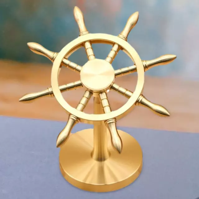 Ship Steering Wheel Boat Sculpture Gift Wealth for Tea Table Bookshelf Table