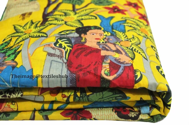 Indien Frida Khalo Coton Imprimé Ethnique Couture Tissu 0.9m Loisirs Créatifs