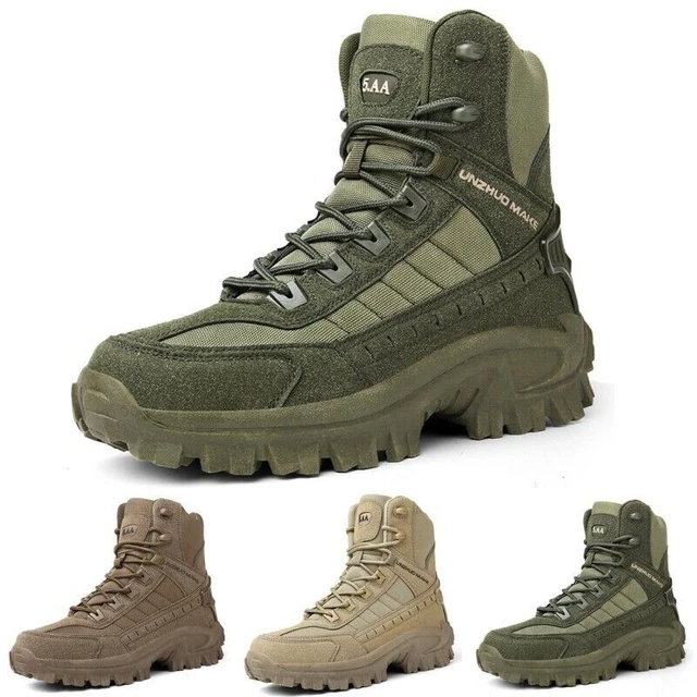 MENS TACTICAL BOOTS Army Combat Military High Top Lace Up Work Hiking ...