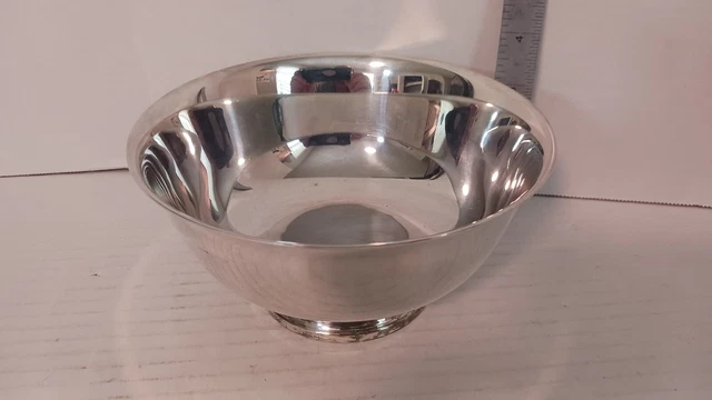 Reed & Barton Silverplated Footed 6.5" X 4" Paul Revere Style Serving Bowl