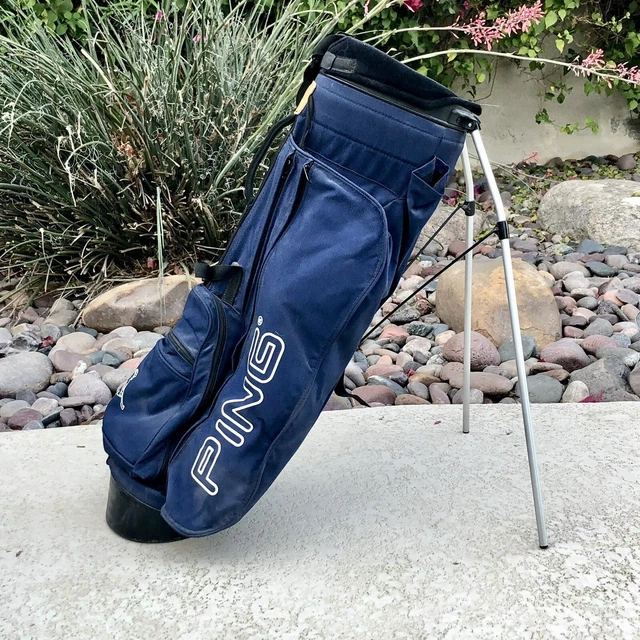 PING HOOFER GOLF Bag Stand Bag 4 Way Divider Dual Strap Navy Blue