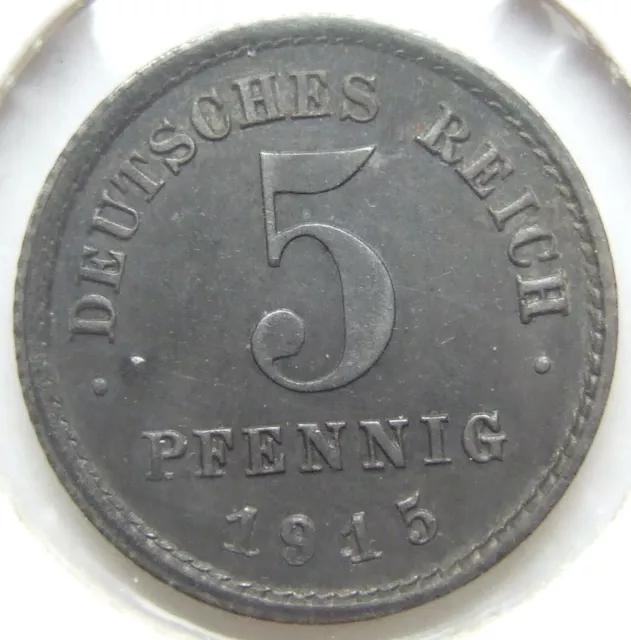 Ersatzmünze Deutsches Reich 5 Pfennig 1915 E in bankfrisch / Stempelglanz