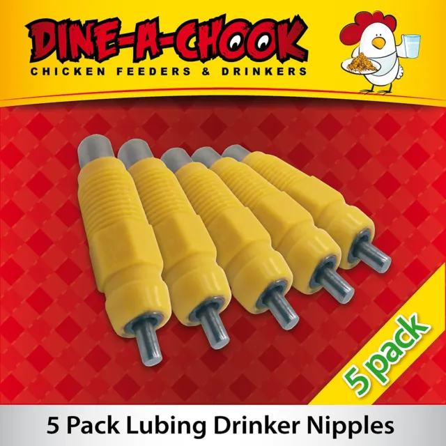 5 x Lubing Poultry / Chicken Drinker / Waterer Nipples - Feeders Available