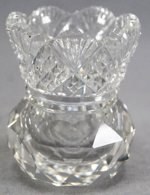 ABP American Brilliant Fans Diamonds & Facet Cut Clear Crystal Toothpick Holder