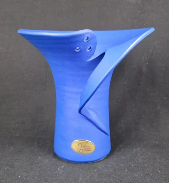 Vintage Keramik Vase - Töpferhof Pfeifer Gerhards - Kobaltblau - 15 cm