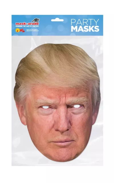 Maschera viso carta 2D festa Donald Trump vestito elegante politico americano