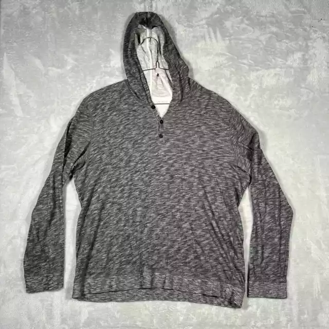 Vince Hoodie Mens XL Gray Henley Sweatshirt Pullover Sweater Marl