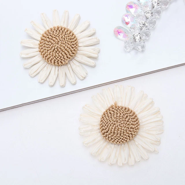 2PCS Weaving Sunflower Decor Accessory Handmade DIY Shoe Flowers Creative Girl
