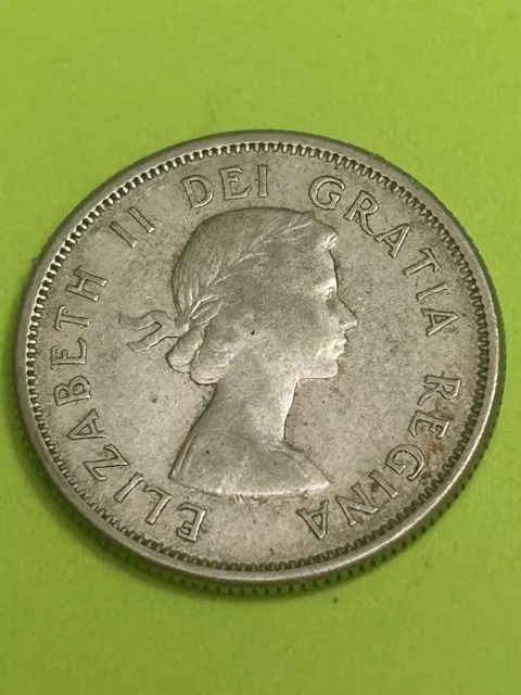 1964 Elizabeth II Silver 25 Cent Canadian Quarter Young Effigy. Combined Shippng