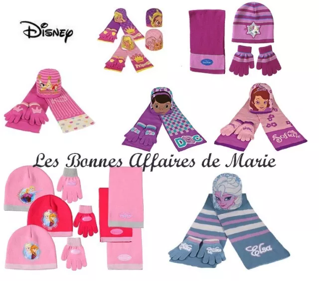 DISNEY - Ensemble bonnet, écharpe et gants La Reine des Neiges, Princess, Sofia