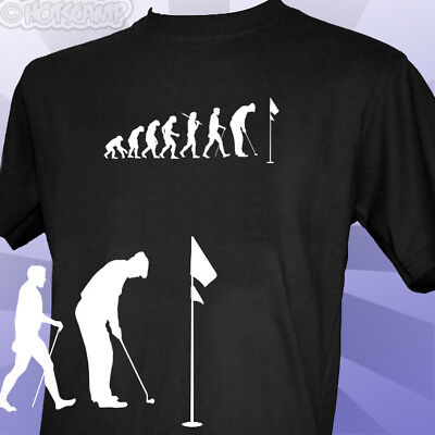Evoluzione di un golfista Uomo Nero Golf T-shirt Nuovo