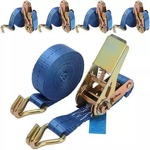 Ratchet Straps With Claws 4 x 6 Meter Blue 800KG (25mm)