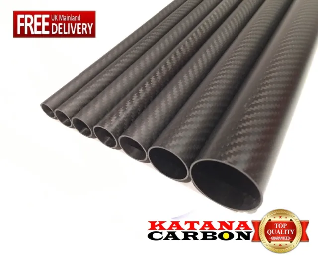 Matte 200mm Length 3k 100% Carbon Fiber Tube OD 8mm to 24mm Short Sample