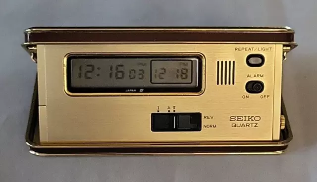 Seiko Digital Travel Alarm Clock - Battery Quartz - 1970s - Working Condition