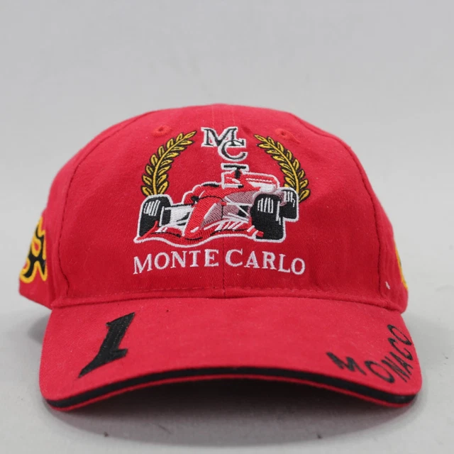 Monaco Grand Prix Monte Carlo 1 Red Adjustable Curved Bill Cotton Hat Cap