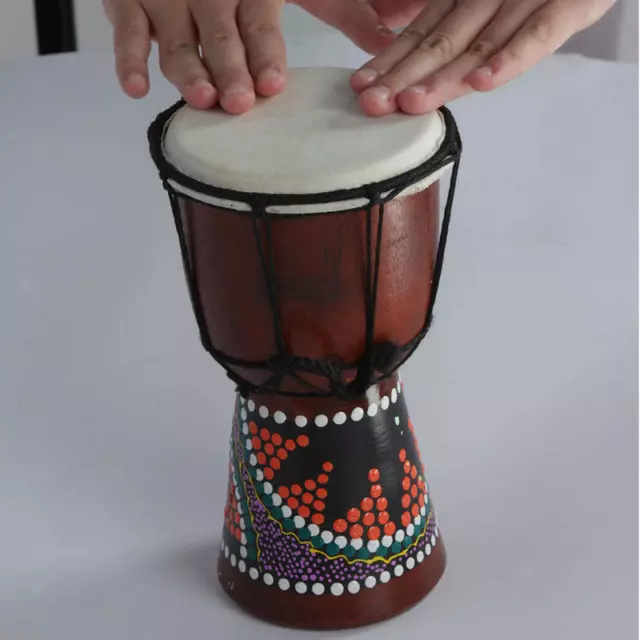 4 Inch Small Hand Percussion Wooden Djembe Handcrafted Drum Beginner