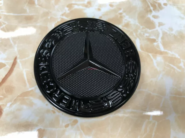 57mm Glanz Schwarz Mercedes-Benz Motorhaube Ersatz Stern Emblem Vorne Emblem