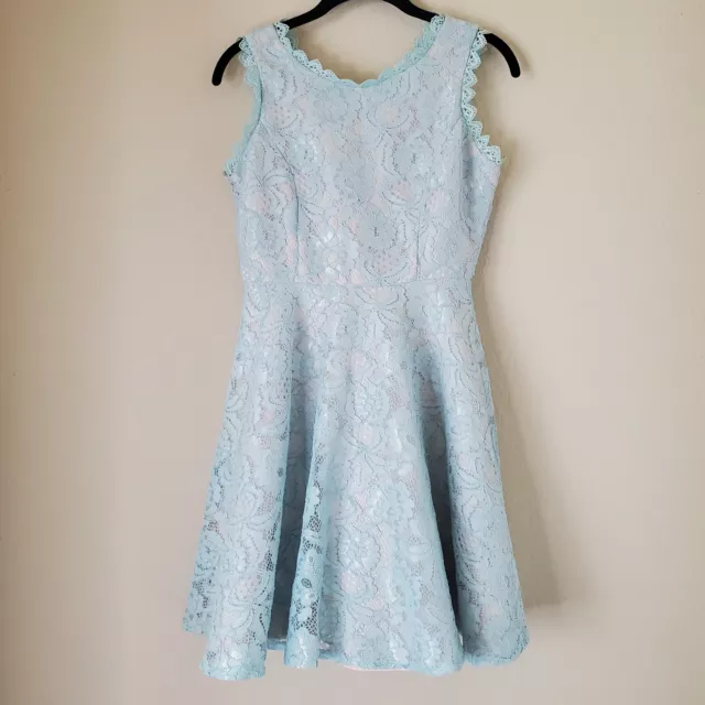 Rare Editions Big Girls Scalloped Lace Fit And Flare Dress Size 16