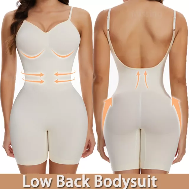 Damen Formende Rückenfrei Body Shaper Bauchweg Shapewear Bodysuit Figurformender