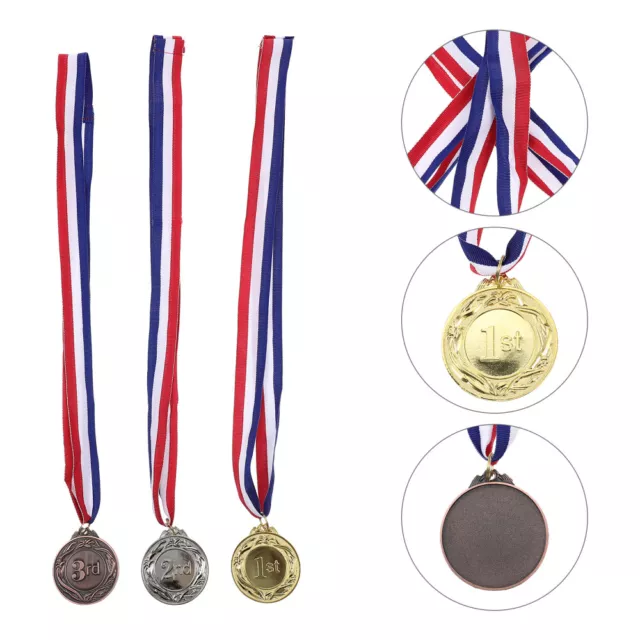 6 Pcs Zinklegierung Gold- Silber- Und Bronzemedaillen Kind Drahtbänder