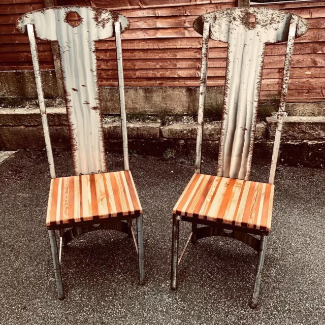 Mackintosh Argyle Inspired High Back Chairs. Sold As A Pair