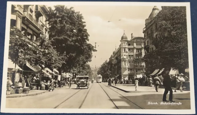 BahnhofstraBe, Zurich, Switzerland Postcard 1926 RPPC