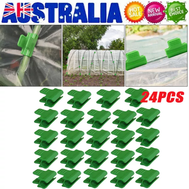 Pack of 24 Greenhouse Clamps Plastic Cover Netting Tunnel Film Hoop Clips Garden