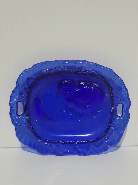 Westmoreland 5” CHICK EGG MINI TRAY Cobolt Blue Vaseline Glass Chicken