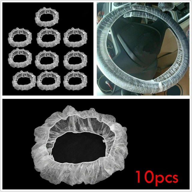 10 Pack Universal Car Steering Wheel Covers Clear Disposable Protection