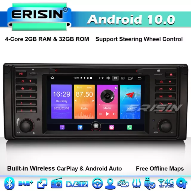 Android 10 Autoradio BMW 5er E39 E53 X5 M5 WiFi TNT DAB+ Canbus CarPlay GPS Navi