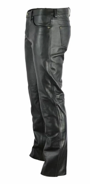 Pantalon De Motard En Similicuir Pour Homme, Slim, À La Mode, Vêtement