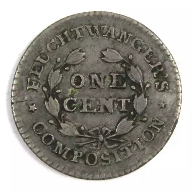1837 Feuchtwanger Hard Times Token Cent F Fine 1c US SKU:Ebay993 2