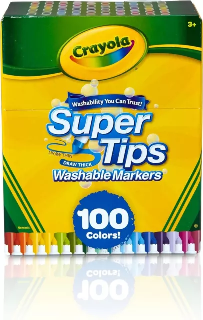 Crayola Super Tips - Washable Medium Tip Markers Pack of 100 Pieces