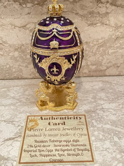 Designer Fabergé egg jewelry box Faberge egg 24k Gold  Fabergé Anniversary gift