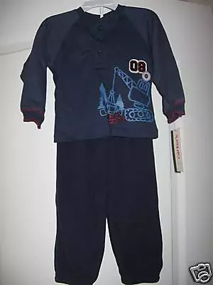 NWT 18 MONTH INFANT BOY PJS SLEEPWEAR CARTERS work zone Backhoe Crane Pajama Set