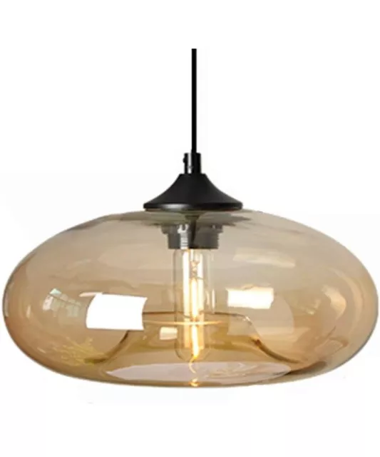 HJXDtech 28cm Large Glass Lampshade Pendant Lighting Industrial Vintage Loft Bar