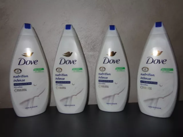 Lot 4 crèmes de douche "Nutrition intense" DOVE  x 750 ml pour peaux sèches