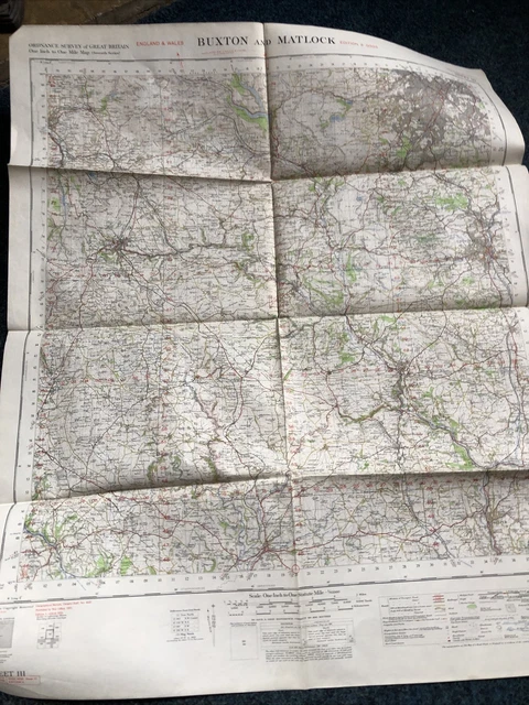 Vintage 1955  War Office Colour Military Map BUXTON MATLOCK militariaDisplay