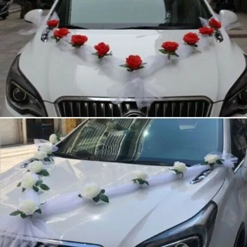 Autoschmuck Hochzeit Braut Paar Rose Deko Dekoration Auto Schmuck Car Wedding