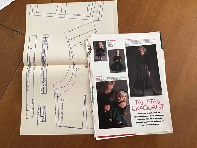 LOT DE 2 patrons Fillette et poupée modes et travaux COMPLET 1994 et