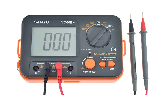 VC60B+ Digital Insulation Resistance Tester DCV ACV Meter Megohmmeter Megohm ...