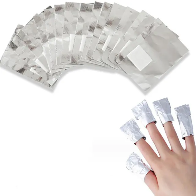 50/100Pcs/Bag Aluminium Foil Nail Art Soak Off Polish Nail Removal Wraps TowEN