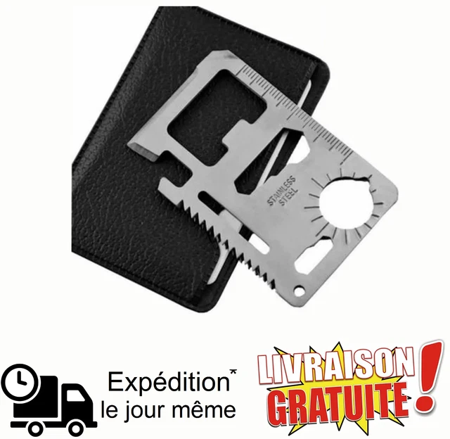 Carte Multifonctions Survie Aghoer – 6 Pièces, Acier Inoxydable 304, Crochets/lames/aiguilles, Pour Camping/pêche